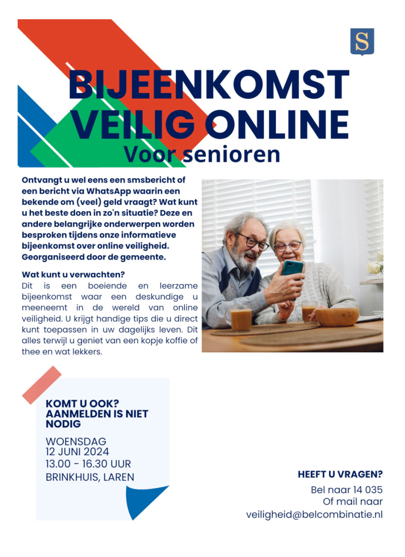 Bijeenkomst Veilig Online Voor Senioren Laren